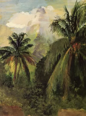 Early Morning, Uponohu, Looking South Towards Peak of Maua Roa by John La Farge Oil Painting