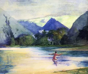 Entrance to the Vai-Te-Piha River, Cook's Anchorage by John La Farge Oil Painting