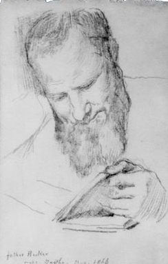 Father Hecker Reading Goethe Oil painting by John La Farge