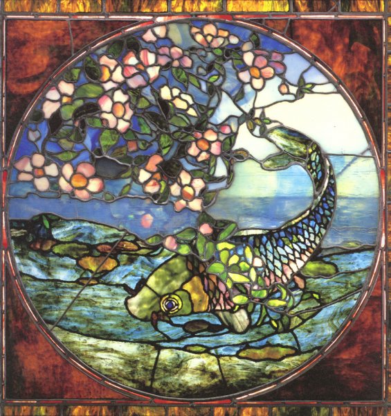 Main Product Photo of Fish and Flowering Branch Painting by John La Farge