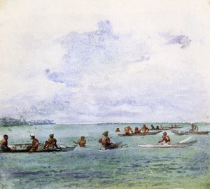 Fishing Party in Canoes, Samoa