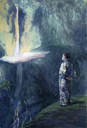 Li-Tai-Pe and the Waterfall by John La Farge - Oil Painting Reproduction