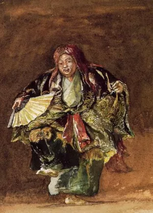 Masked dancer of the no, Representing a Saki Imp by John La Farge Oil Painting