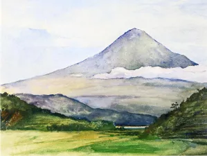 Mountain of Fuji-San from Fuji-Kawa by John La Farge Oil Painting