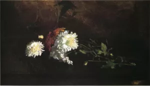 Nosegay of Chrysanthemums by John La Farge - Oil Painting Reproduction