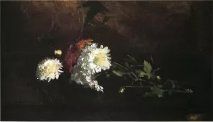 Nosegay of Chrysanthemums by John La Farge Oil Painting