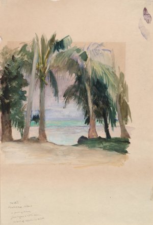 Palms by the Sea by John La Farge Oil Painting