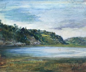 Paradise Rocks—Study at Paradise, Newport, Rhode Island by John La Farge Oil Painting