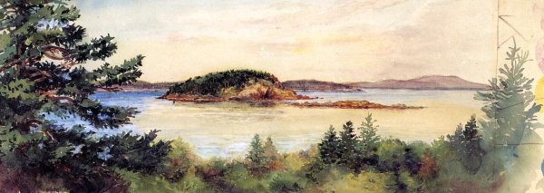 Main Product Photo of Porcupine Island, Bar Harbor, Maine Painting by John La Farge