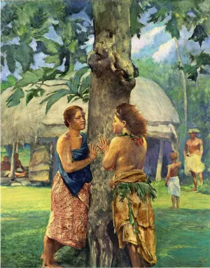 Portrait of Faase, the Taupo of Fagaloa Bay, Samoa by John La Farge Oil Painting
