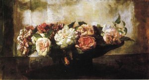 Roses in a Shallow Bowl