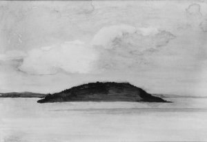 Sheep Porcupine Island, Bar Harbor, Maine, Evening Study, August 29, 1896 Oil painting by John La Farge