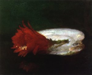 Shell and Flower Oil painting by John La Farge