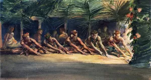 Siva Dance at Night also known as A Samoan Dance by John La Farge - Oil Painting Reproduction