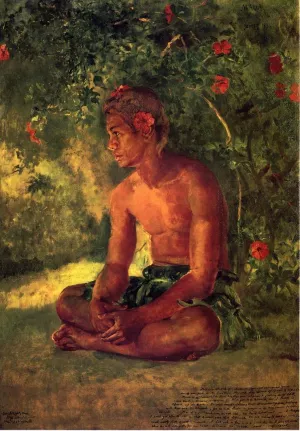 Sketch of Maua, Apia, One of Our Boat Crew also known as Maua, a Samoan by John La Farge - Oil Painting Reproduction