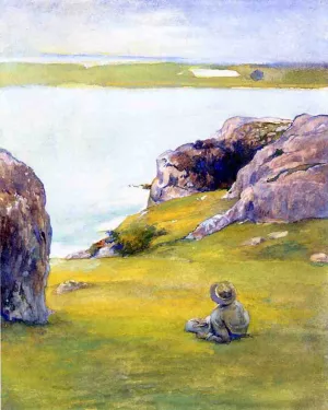 Study at Brenton's Cove, Newport, Looking towards Fort Adams by John La Farge - Oil Painting Reproduction