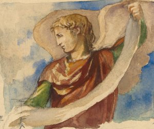 Study for Angel in Decoration of Tower, Trinity Church, Boston by John La Farge Oil Painting