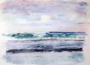 Study of Surf, Breaking on Outside Reef Tautira, Taiarapu, Tahiti, March 1891 by John La Farge Oil Painting