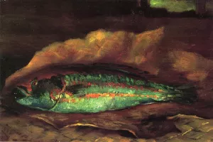 Study of the Parrot Fish by John La Farge - Oil Painting Reproduction