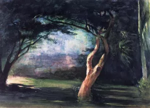 Study of Trees in Moonlight, at Honolulu by John La Farge - Oil Painting Reproduction