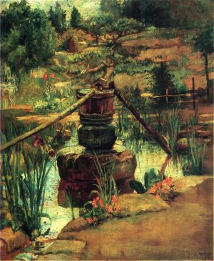 The Fountain in Our Garden at Nikko Oil painting by John La Farge
