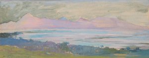 The Island of Moorea Looking across the Strait from Tahiti, January 1891 by John La Farge Oil Painting