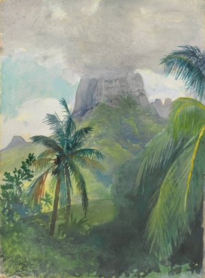 The Peak of Maua Roa. Noon. Island of Moorea. Society Islands. Uponohu by John La Farge Oil Painting