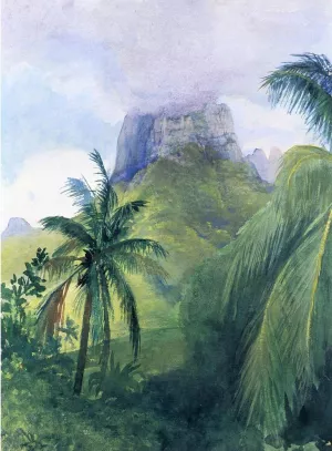 The Peak of Maua Roa, Noon, Island of Moorea, Society Islands, Uponuhu by John La Farge - Oil Painting Reproduction