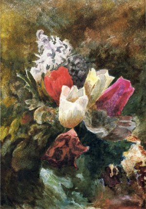 Tulips and Hyacinths by John La Farge Oil Painting