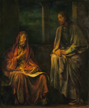 Visit of Nicodemus to Christ by John La Farge Oil Painting