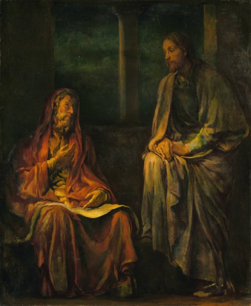 Main Product Photo of Visit of Nicodemus to Christ  Painting by John La Farge