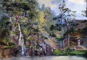 Water-Fall of Urami-No-Taki by John La Farge Oil Painting