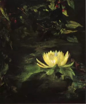 Water Lily also known as Lotus Leaves painting by John La Farge