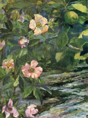 Wild Roses by John La Farge Oil Painting