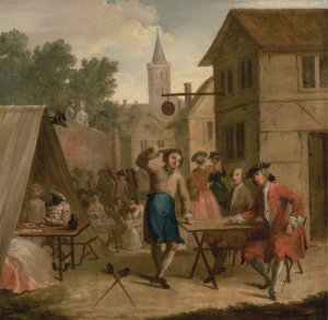 Hob Selling Beer at the Wake by John Laguerre Oil Painting