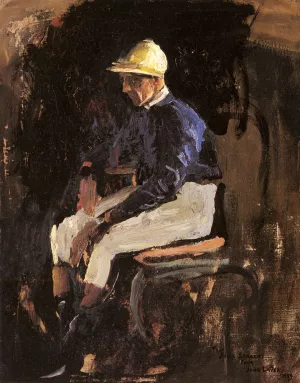A Portrait of Joe Childs, the Rothschild's Jockey by John Lavery Oil Painting
