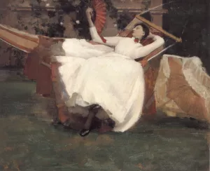The Red Fan Oil painting by John Lavery