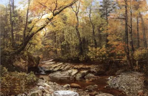 Brook in Autumn, Keene Valley, Adirondacks by John Lee Fitch Oil Painting