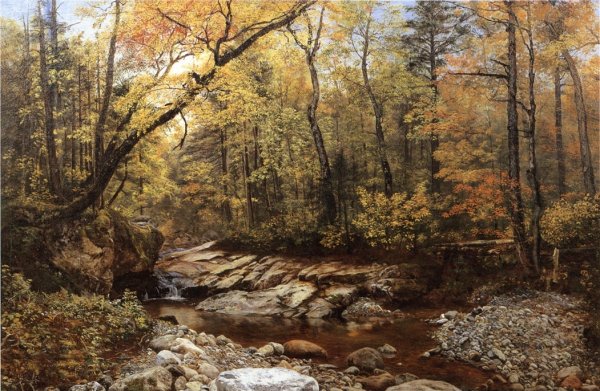 Main Product Photo of Brook in Autumn, Keene Valley, Adirondacks Painting by John Lee Fitch
