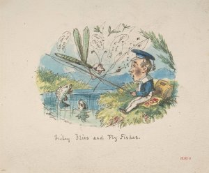 Fishey Flies and Fly Fishes by John Leech Oil Painting