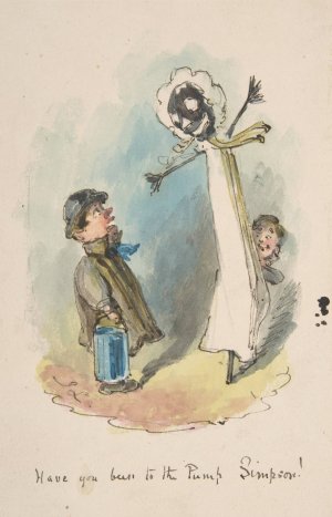 Have You Been to the Pump, Simpson by John Leech Oil Painting