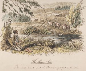 The Riverside, Favourable Wind and the Trout Rising as Fast as Possible by John Leech Oil Painting