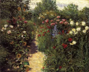 Garden at Giverny Oil painting by John Leslie Breck