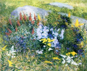 Rock Garden at Giverny by John Leslie Breck - Oil Painting Reproduction