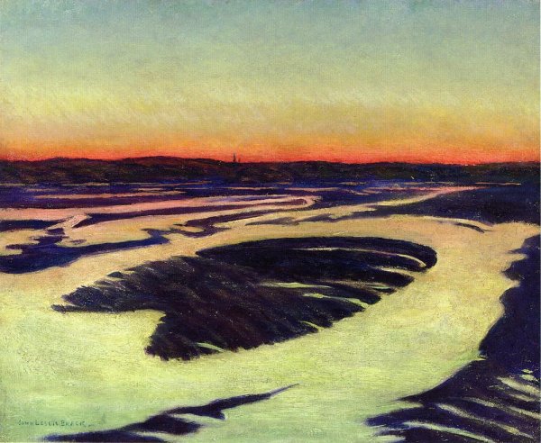 The Dragon in Winter, Essex by John Leslie Breck - Hand-Painted Oil Painting Reproduction