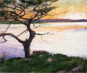 View Across Ipswich Bay, Near Cambridge Beach by John Leslie Breck - Oil Painting Reproduction