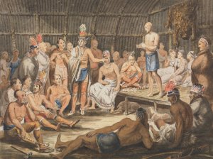 Exhibition of Indian Tribal Ceremonies at the Olympic Theater, Philadelphia by John Lewis Krimmel Oil Painting