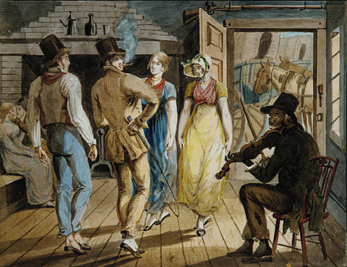 Merrymaking at a Wayside Inn by John Lewis Krimmel - Hand-Painted Oil Painting Reproduction