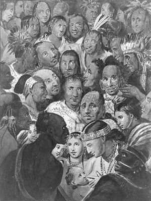 Tableau of Indian Faces by John Lewis Krimmel Oil Painting