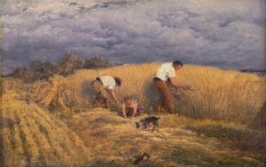 A Finished Study For 'Reaping' by John Linnell Oil Painting